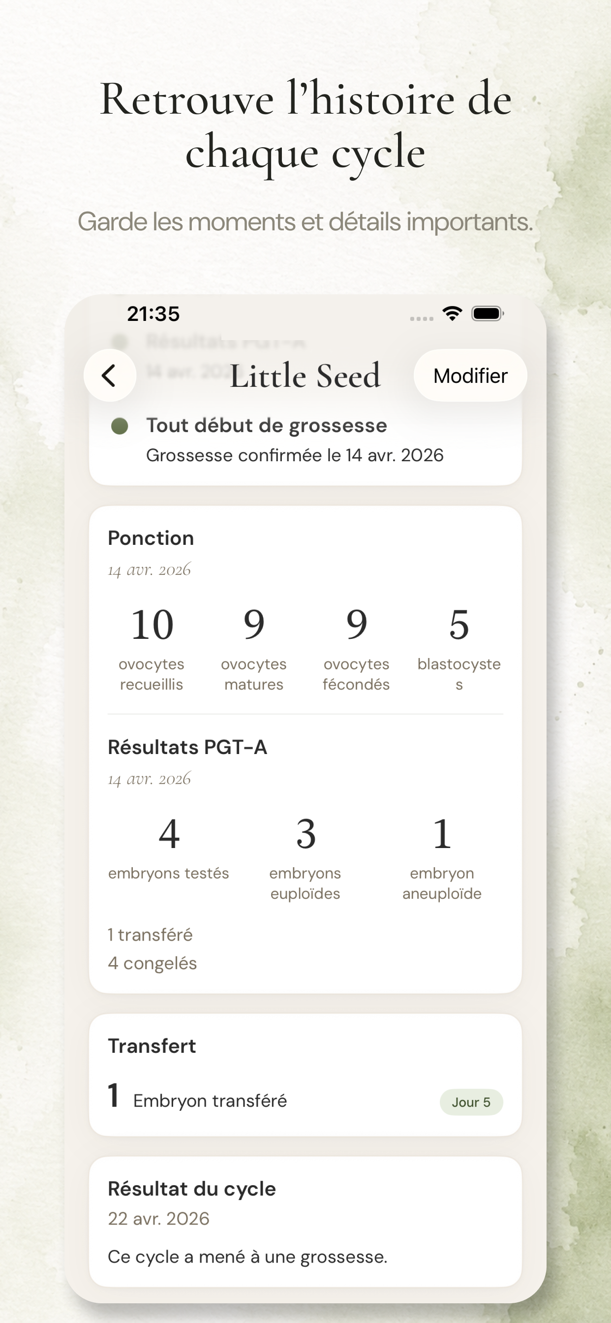 Écran Résultats d'Anviah